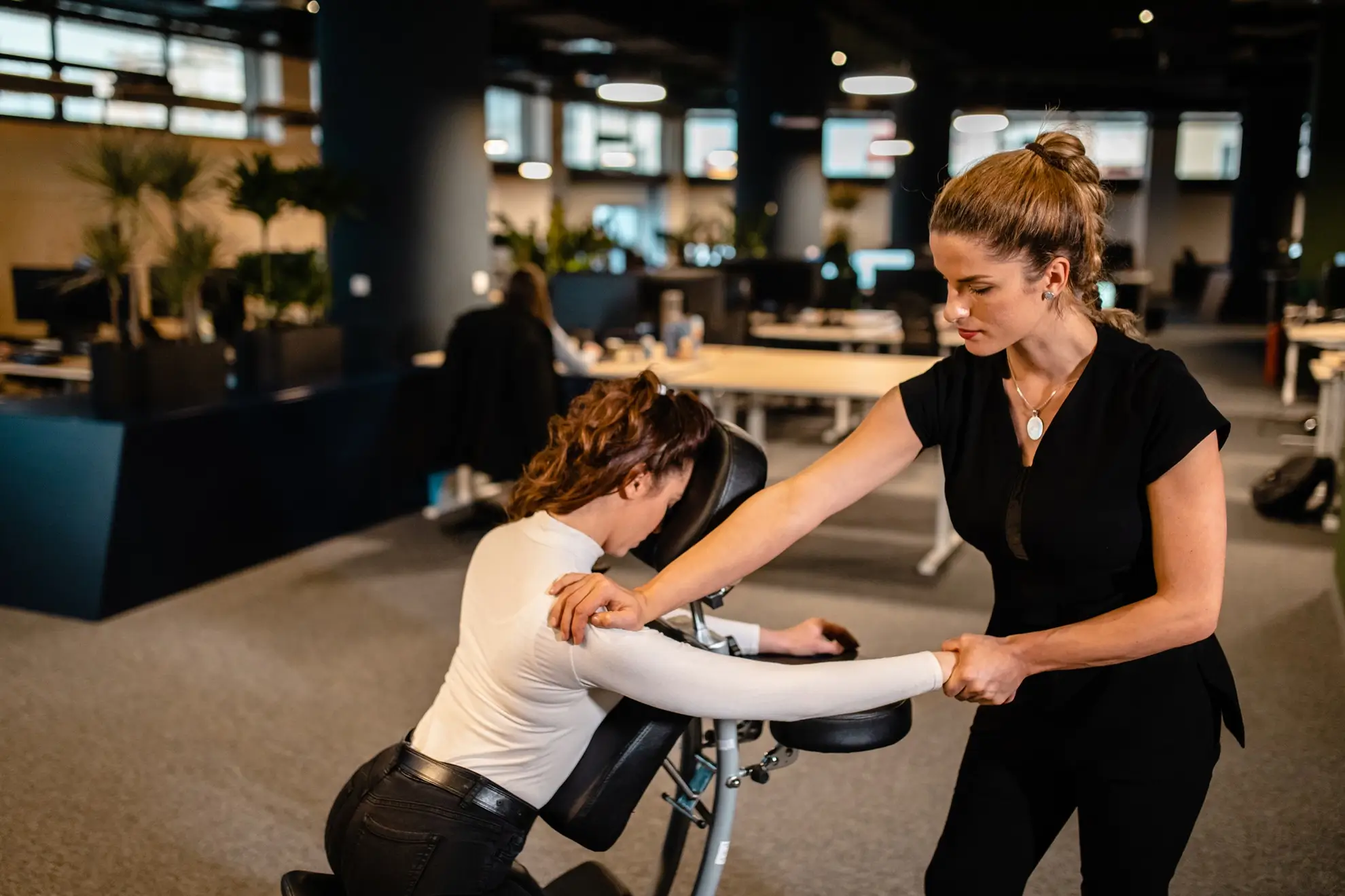 Chair massage services in the workplace improving employee well-being